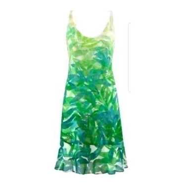 CAbi Green Frond Castaway Tropical Dress Size Smal