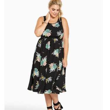 Torrid floral print georgette midi dress