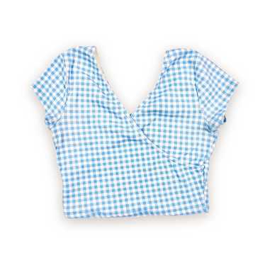 Vintage y2k Gingham Wrap Crop Top