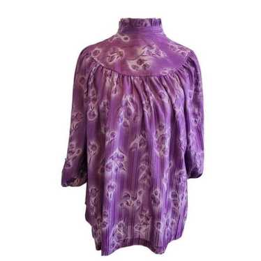 70s Womens Size Medium Purple Blouse