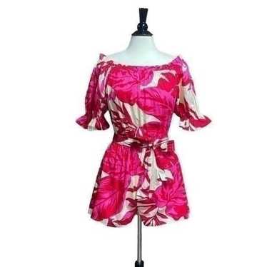 Flying Tomato Red & Pink Floral Romper Size Medium