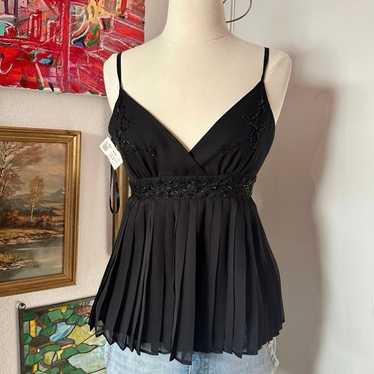 ted baker london black bedazzled baby doll tank to