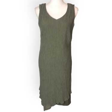 J.Jill Pure Jill Olive Green Pleated Asymmetrical 