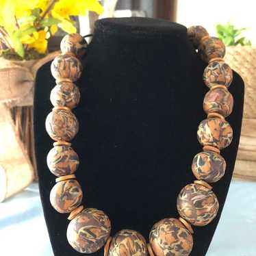 Vintage Unique Chunky Necklace Beaded