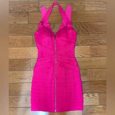 Sherri Hill hot pink bandage dress size 4