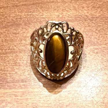 Sterling Silver W/Tiger Eye Ring