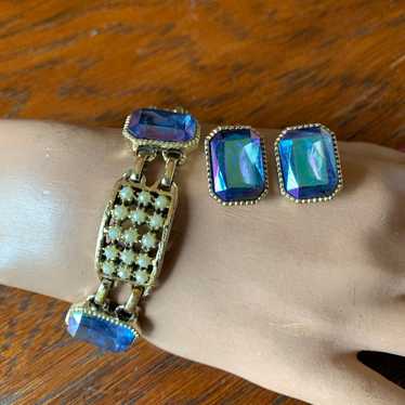 Vintage Blue Stone Bracelet/Earrings