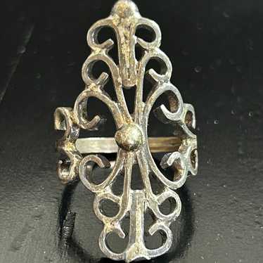 Vintage Ring Silver 925 Size 6.25 Mexico Filigree 