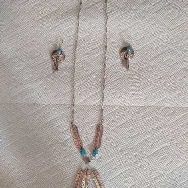 Sterling Silver &  Turquoise Necklace &