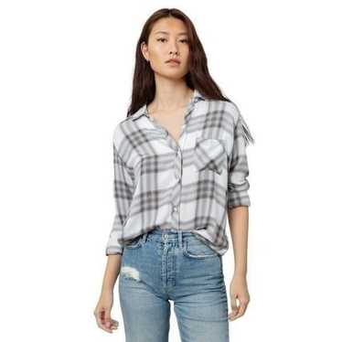 Rails Hunter Plaid Sterling White Button Shirt Siz