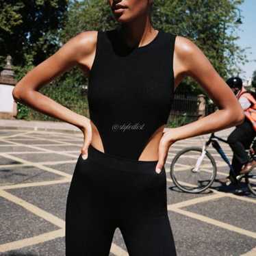 Zara Cutout Bodysuit M Black NWOT