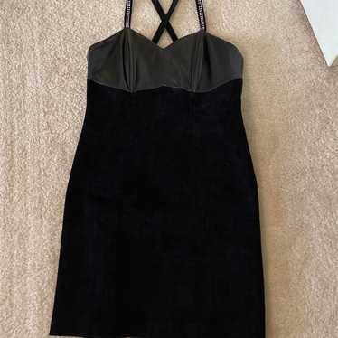 Black Leather & suede dress small