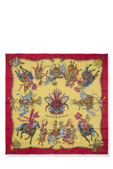 Red & Multicolor 'Les Fêtes du Roi Soleil' Silk Sc