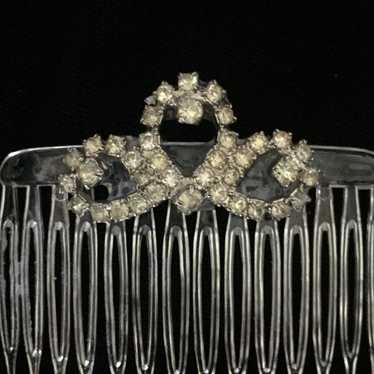 VTG Bridal Rhinestone Princess Hair Comb