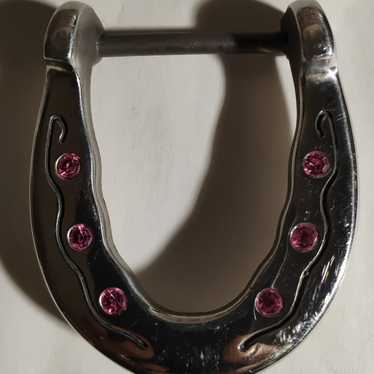 Vintage Pink Rhinestone Belt Buckle