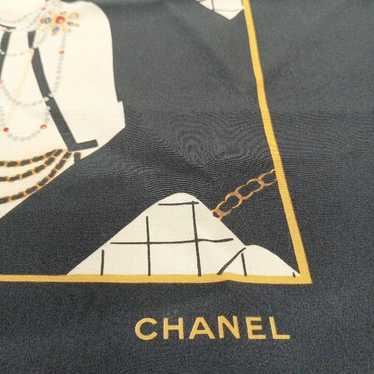 CHANEL Large Scarf Mademoiselle Matelassé Black Co