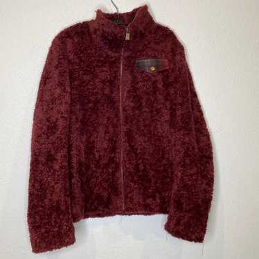 Pendleton Burgundy Sherpa Fleece Zipper Jacket EUC