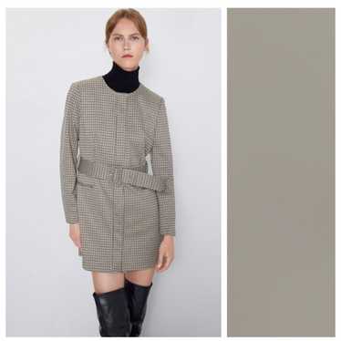 Zara Houndstooth Frock Coat