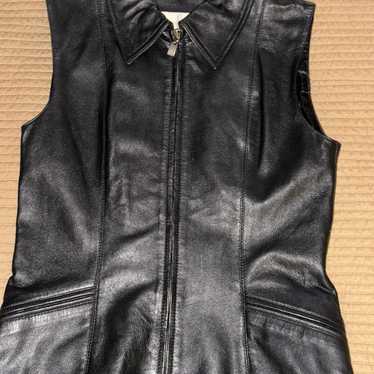 Margaret Godfrey black leather vest