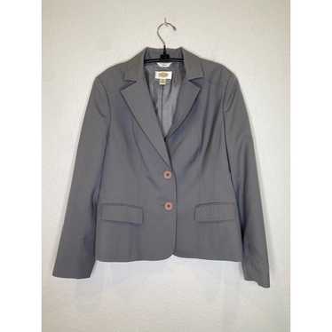 Talbots Stretch Gray Wool Silk Lightweight Blazer 