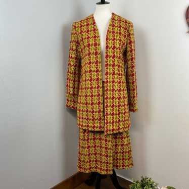 Vintage Handmade Basketweave Stitch Blazer & Skirt