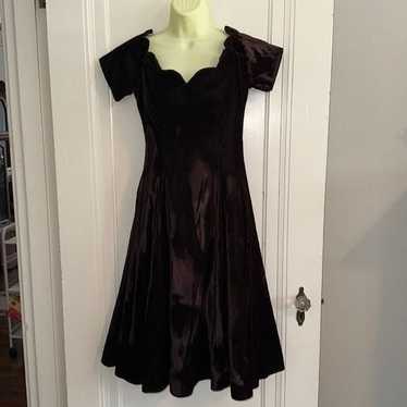 Vtg 80s Niki Originals dark brown velvet party or 