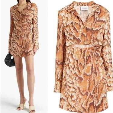 Nanushka Tess Cutout Snake Print Mini Dress Size S