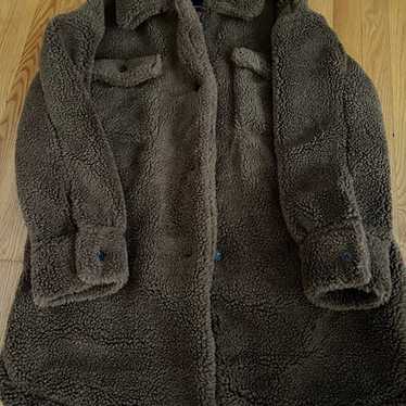 lucky brand brown fleece sherpa jacket