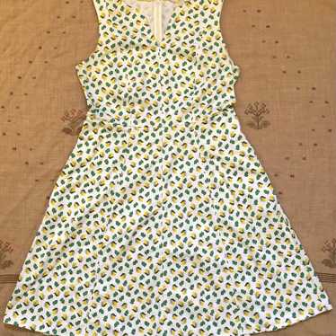 Boden Lemon Lime A-line Cotton Dress