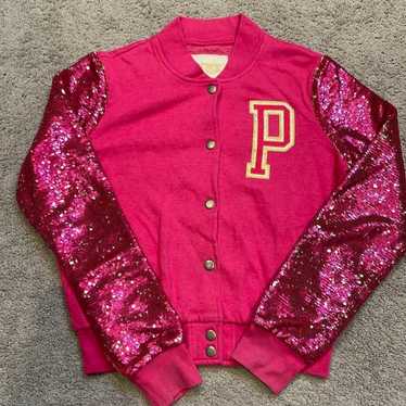 Rare VS PINK Reversible Flip Sequin Bling Jacket