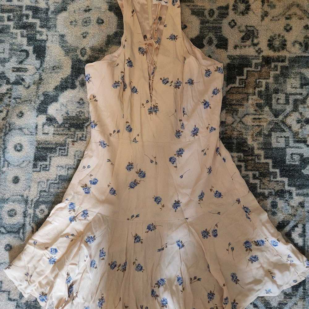 Women's size Large Line and Dot Floral Dress