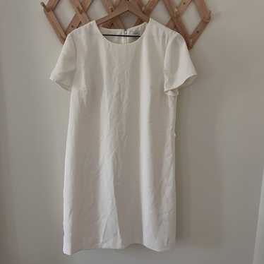 J. Crew Factory Shift Dress White Cream Short Slee