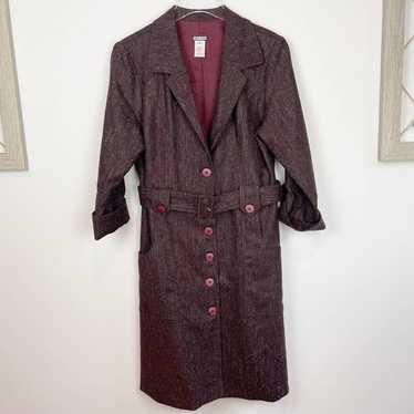 ANNI KUAN Tweed Trench Coat size 8