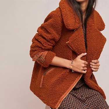 Anthropologie Marrakech sherpa jacket burnt orange