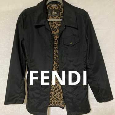 FENDI Black Nylon Zip-Up Jacket