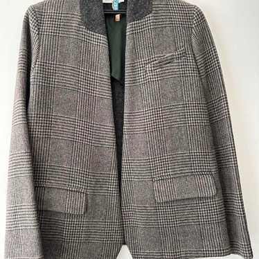 ROSEANNA No Collar Check Jacket Gray