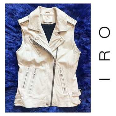 IRO Mert Leather Moto Biker Vest 36