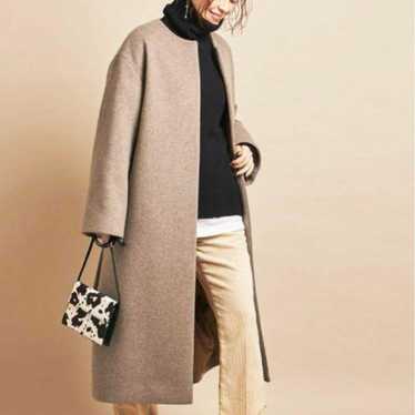 B&Y UNITED ARROWS {Beaver No Collar Long Coat}