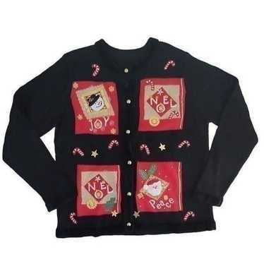 Christmas Vintage  Sweater - Joy, Noel, Peace Size