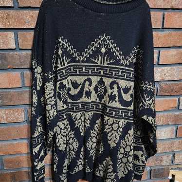 Rose vintage black and gold sweater