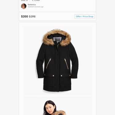 J Crew Black Chateau Parka