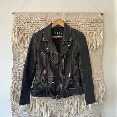 VEDA Classic Moto Genuine Leather Jacket