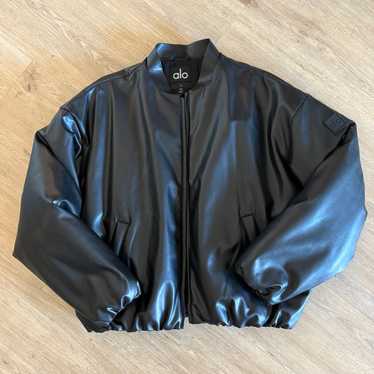 Alo Faux Leather Bomber