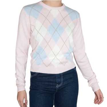 Brandy Melville pink and blue sweater cashmere and