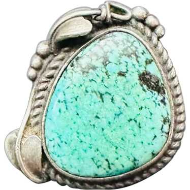 Vintage Sterling Silver Turquoise Navajo Pendant