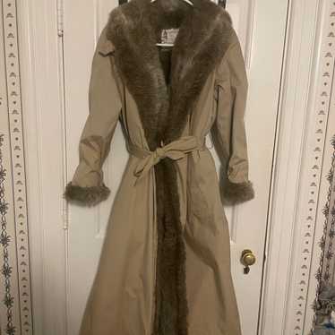 Fur lined trench coat