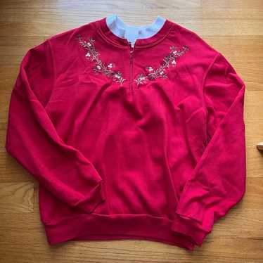 vintage red grandma sweater