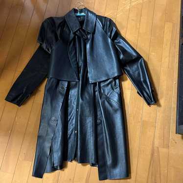 S. V. U. M. A. X. Black Leather Long Coat