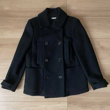 ジャケット・アウター miumiu pea coat wool jacket Vintage Miu Miu Pea Coat Navy Blue Wool Blend 44 Women | eBay