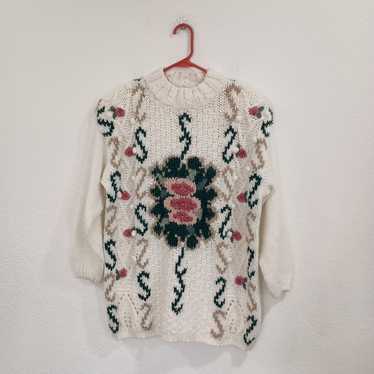 Vtg Shenanigans Chunky Hand Knit Sweater